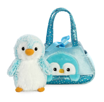 Aurora® Fashionable Fancy Pals™ Pompom Penguin™ Stuffed Animal - On-The-Go Companions - Stylish Accessories - Blue 7 Inches