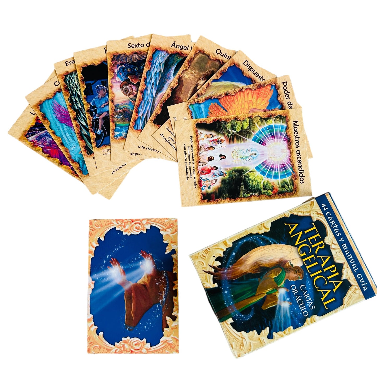 Zoeartcrafts Angel Therapy Oracle Cards - 44 Card Deck with Guide - 3"x5" - Pastel Colors