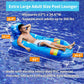 SEETOHOME 2 Pack Pool Floats mature-themed Heavy Duty-mature-themed Pool Float Lounger with Cup Holders  Backrest & Footrest Pool Lounge Float Pool Floaties Rafts for Beach Lake Party(Light Blue-Pink)