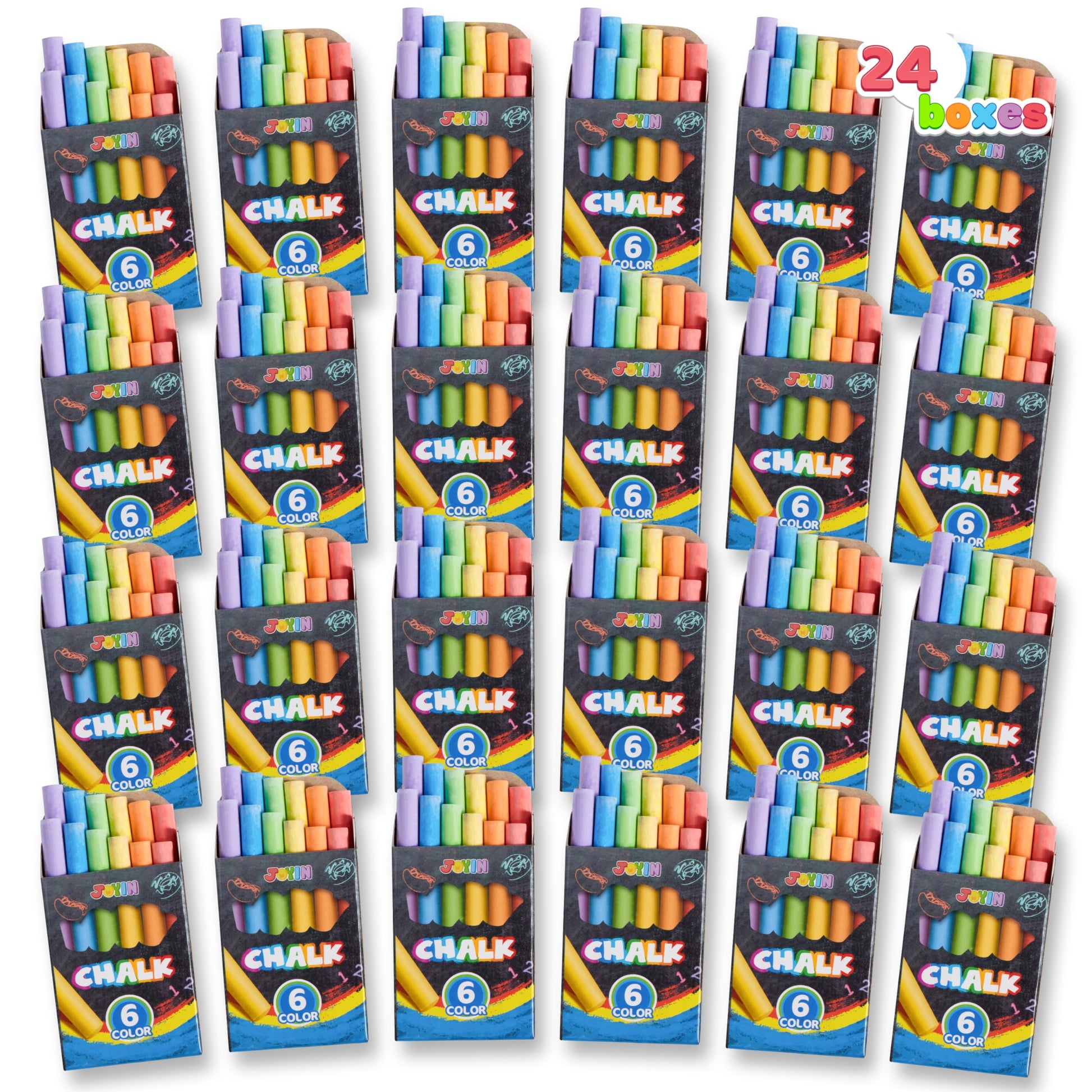 Joyin 288 Counts Mini Chalk Set For Kids, Non-Toxic Chalks For Boys Girls 3+, School Supplies For Teachers, Goody Bag Fillers, Classroom Prizes Gifts (24 Boxes)