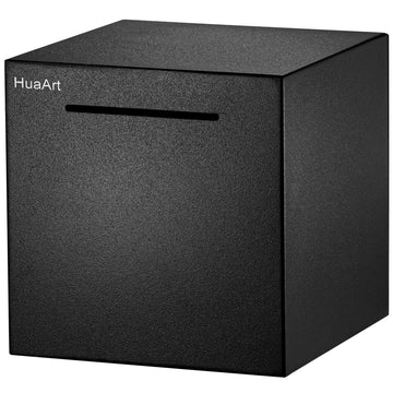 Piggy Bank For Adults,Safe Piggy Bank Made Of Stainless Steel,Can Only Save The Piggy Bank That Cannot Be Taken Out(7.9 Inch-Black)