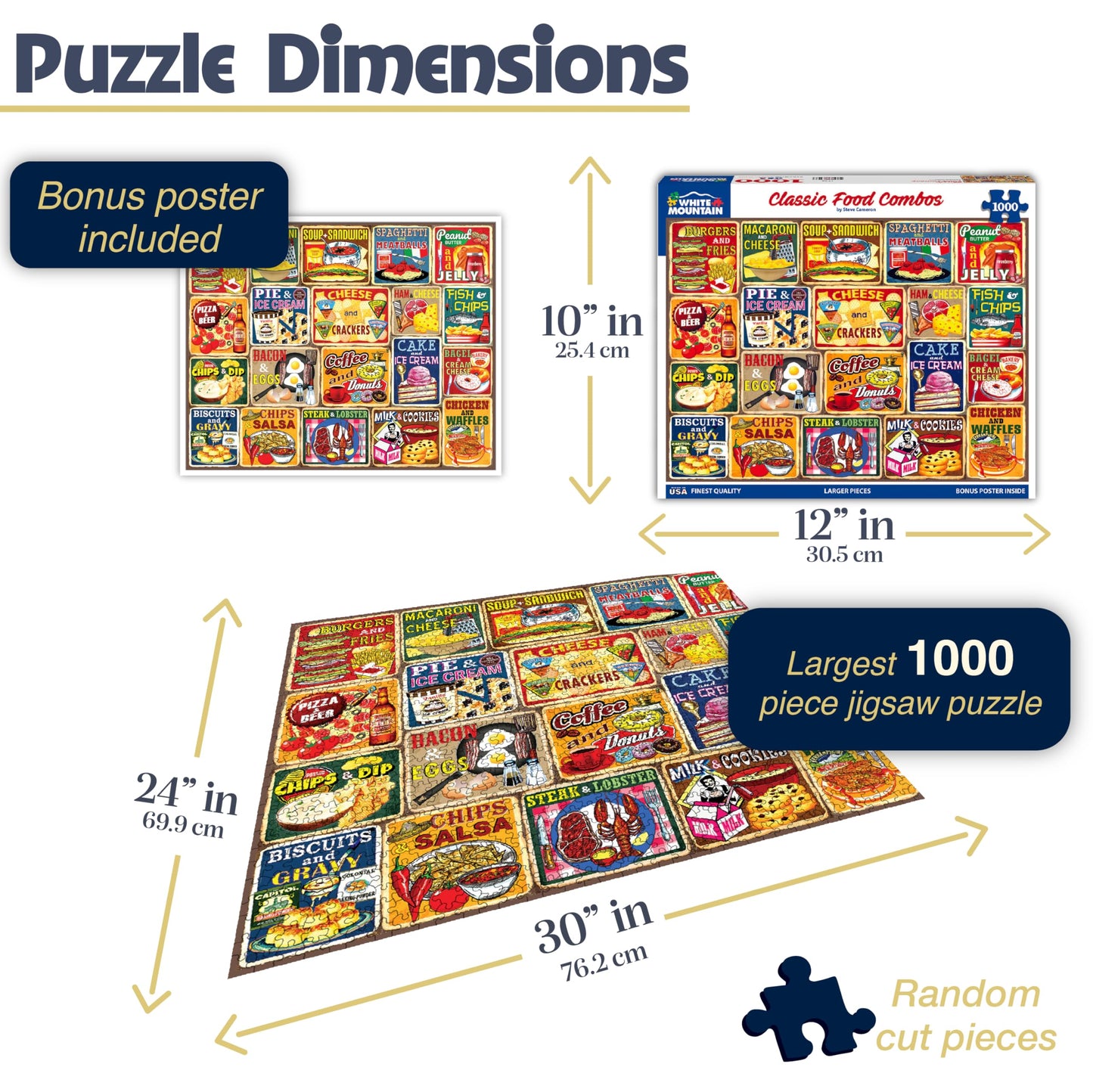 White Mountain Puzzles - Classic Food Combos - 1000 Piece Jigsaw Puzzle
