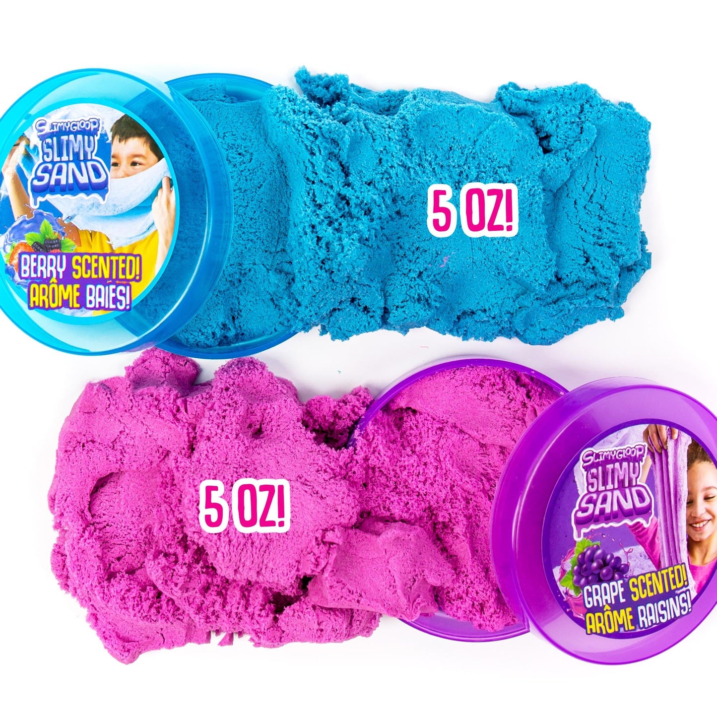 Slimgloop Slimy Sand Twist, 10Oz. Blue/Purple Play Sand, 2-In-1 Grape/Berry Scented, Moldable Expandable Sand, Great Sensory Activity For Tactile Fun, Toys For Kids Ages 3, 4, 5, 6, 7