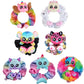 Scrunchmiez SCRUNCHMIEZ 96553 Seven Pack Hair Scrunchies - Multicolor Plush Friends & Backpack Clips, Polyester