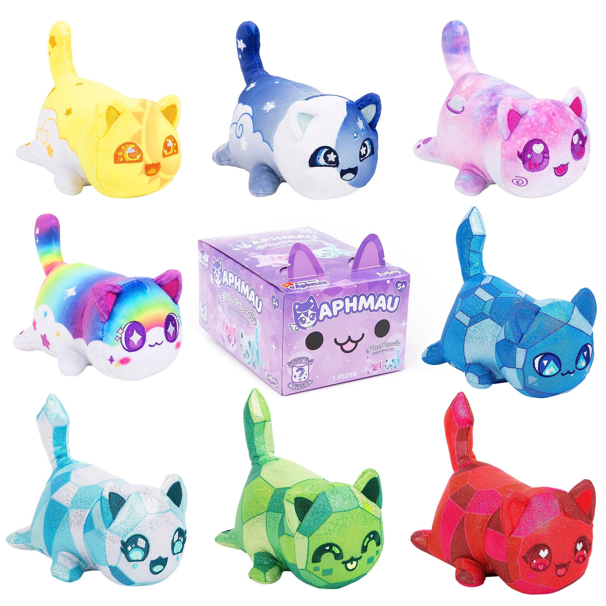 Aphmau 6” Meemeow Mystery Plush – Series 4; Youtube Gaming Channel, Blind Box, 1 Of 8 Possible Celestial Meemeows, Official Merch, Styles May Vary