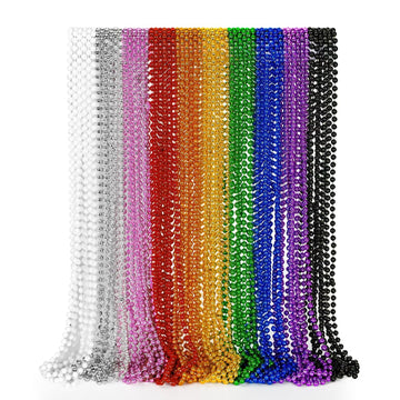 EOBOH 50PCS Pride Stuff, Gay Pride Beads Accessories, 6 Kinds of Metallic Rainbow Beads Necklace Bulk, LGBTQ Pride Necklace for 