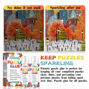 Puzzle Glue With New Sponge Head, Suitable For 1000/3000/5000 Pieces Of Paper And Wood Puzzles, Clear Quick Dry Jigsaw Puzzle Gl