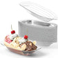 Avant Grub 8oz Clear Plastic Ice Cream Sundae Bowls, 50 Pack, Durable Recyclable Dessert Cups for Parties and Events