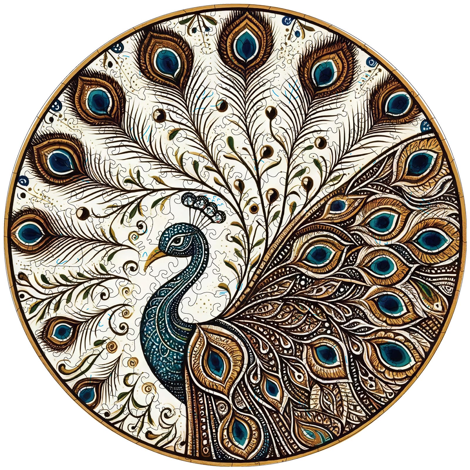 Peacock Wooden Puzzles for mature-themeds  200pcs Wooden Jigsaw Puzzles for mature-themeds  Peacock Unique Shaped Jigsaw Puzzles Creative Gift for Friend Family Game Medium Size 10'' x 10''