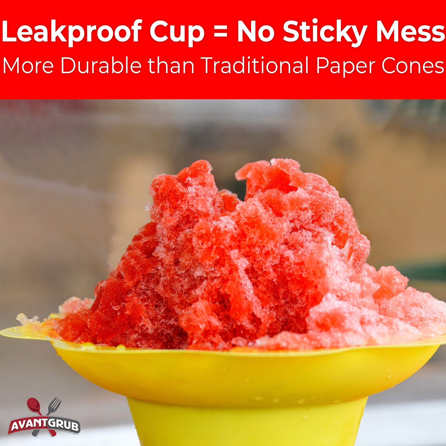 Leak Proof & Drip Catching, Super Cute Reusable 4oz Flower Snow Cone Cups with Straws 50 Pk, Colorful Easy Grip Bowls Perfect fo