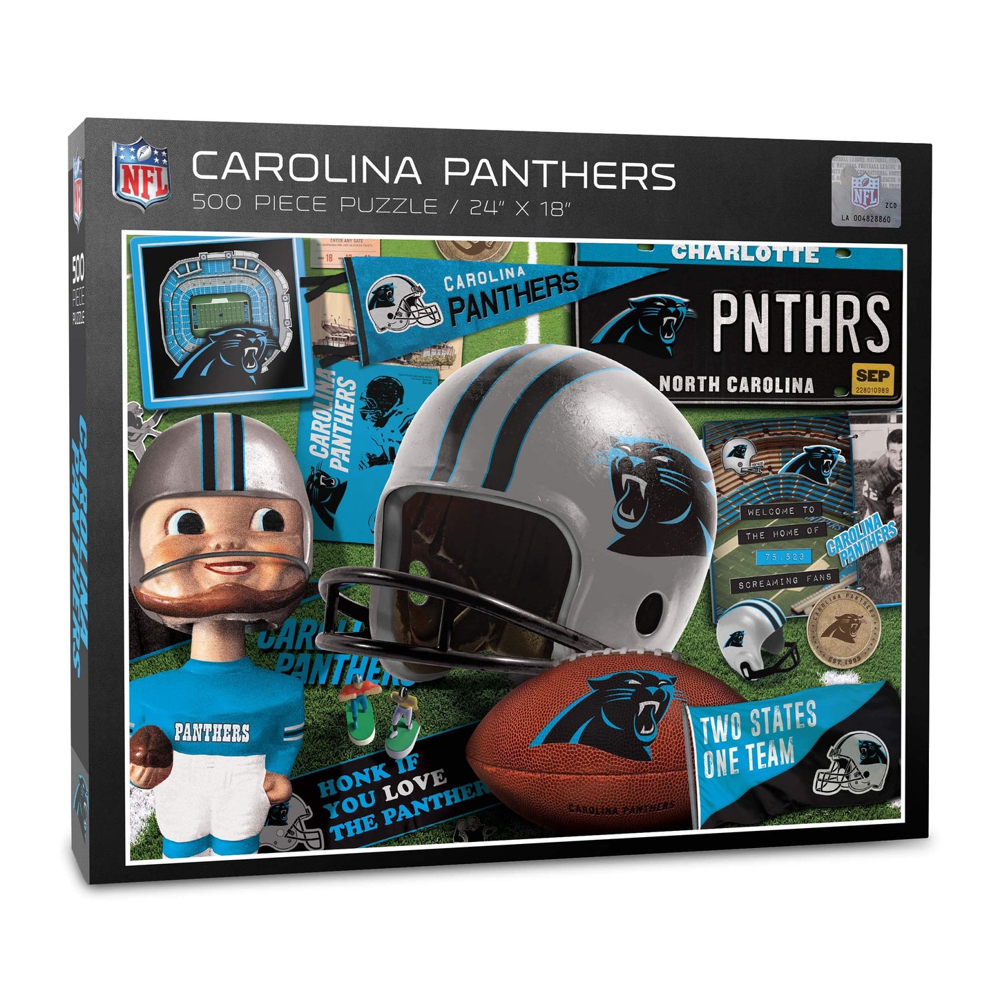 YouTheFan NFL Carolina Panthers Puzzle - 500 Pieces, Cardboard, Team Colors, Model 0951254