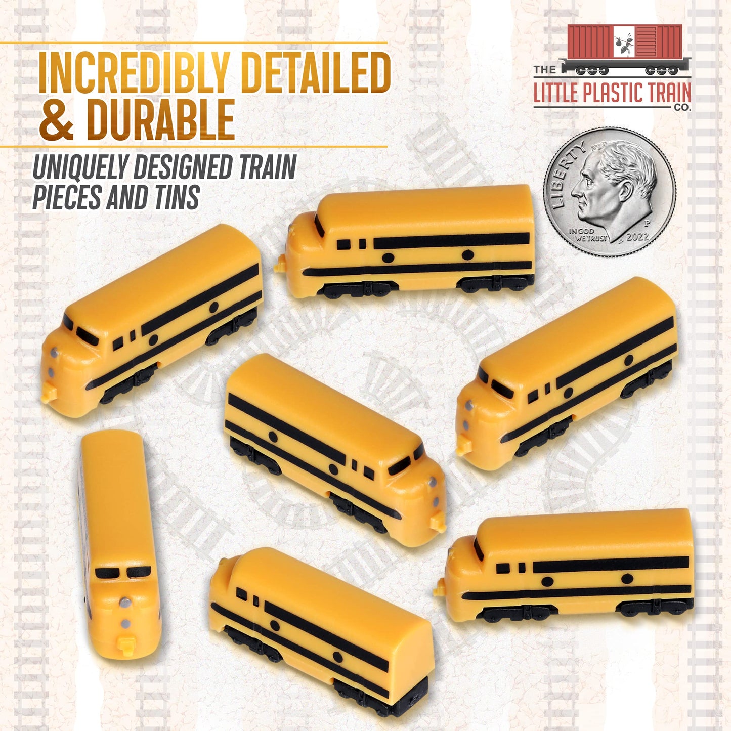 The Little Plastic Train Co. Hornet Deluxe Board Game Train Set - Upgraded Miniatures, Yellow, Model 92334