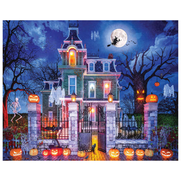 White Mountain 1000 Piece Halloween Jigsaw Puzzle Fall and Autumn Haunted Puzzles Large Pieces Gift for mature-themeds and Family 24x30 - House of Horror