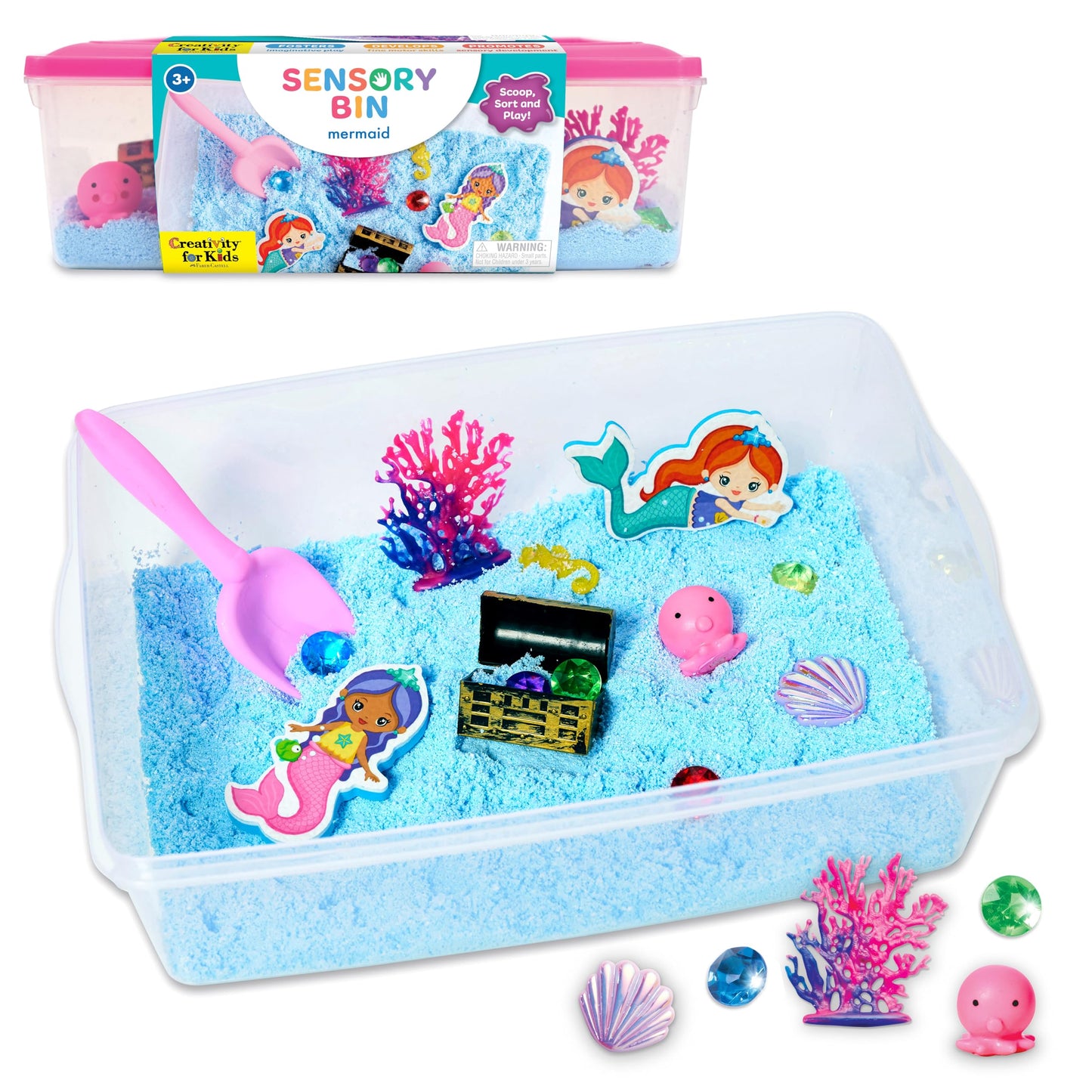 Creativity for Kids Sensory Bin: Mermaid - Mermaid Toys and Sensory Bins for Toddlers 3-4+  Sensory Box and Bin Filler  Toddler Activities and Mermaid Gifts for Girls