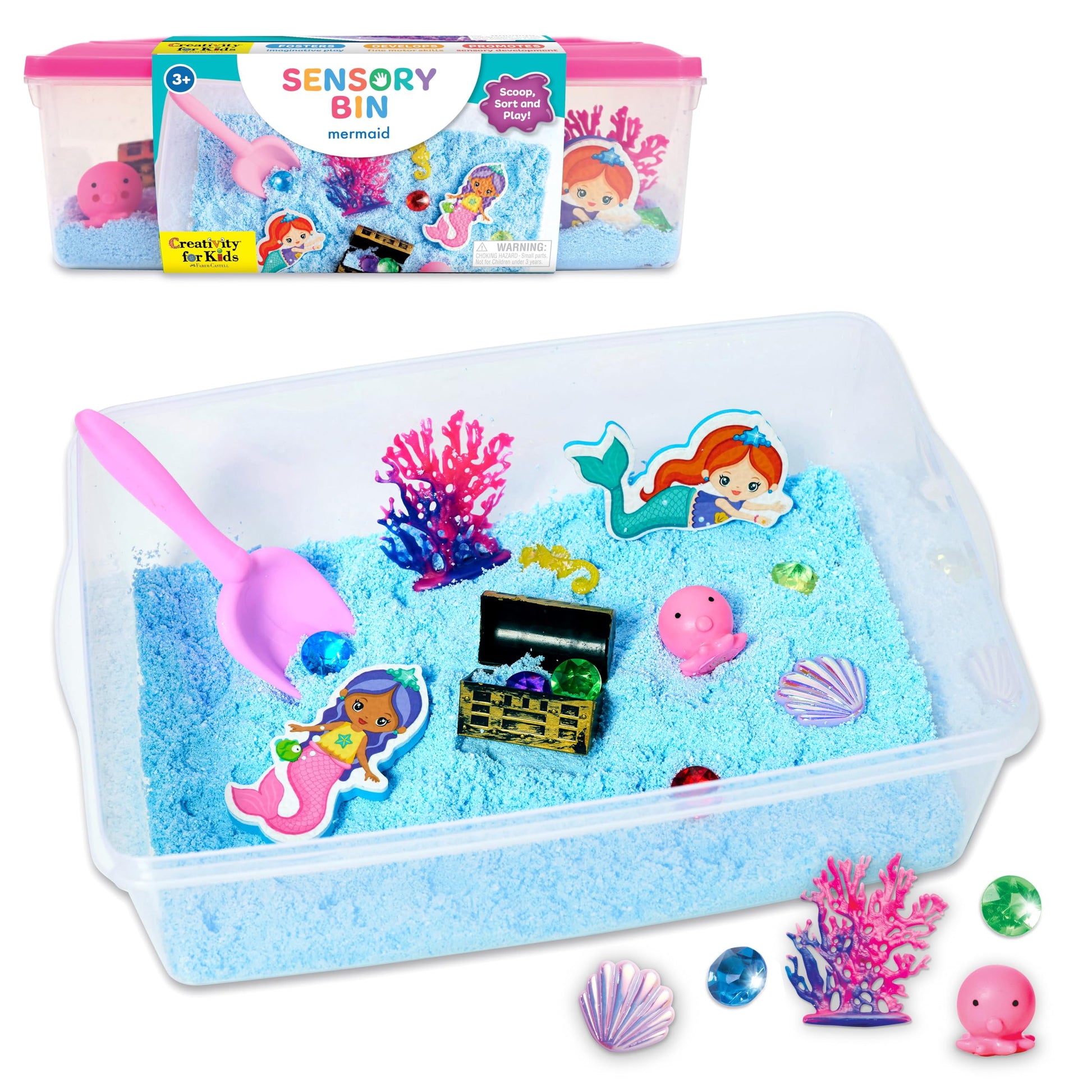 Creativity for Kids Sensory Bin: Mermaid - Mermaid Toys and Sensory Bins for Toddlers 3-4+  Sensory Box and Bin Filler  Toddler Activities and Mermaid Gifts for Girls