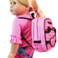 American Fashion World Doll Pink Sequin School Backpack for 18-Inch Dolls | enhanced Quality & Trendy Design | Dolls Accessories for Popular Brands