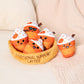 WHAT DO YOU MEME? Emotional Support Lattes Plushies Set - 5 Fall Stuffed Animals in Brown Carrying Basket, Perfect Gift for Coffee Lovers