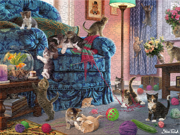 Ceaco - Paws Gone Wild - Kitten Kerfuffle - 500 Piece Jigsaw Puzzle