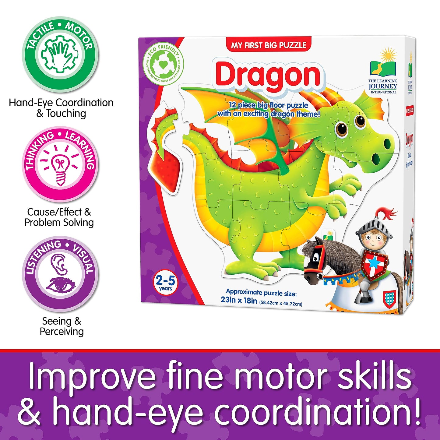 The Learning Journey - My First Big Floor Puzzle - Dragon - Dragon Puzzle for Kids - Toddler Games & Gifts for Boys & Girls Ages