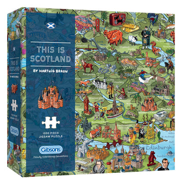 This is Scotland | 1000 Piece Jigsaw Puzzle | Attractions Map Puzzle | Sustainable Puzzle for mature-themeds | enhanced 100% Recycled Board | Great Gift for mature-themeds | Gibsons Games