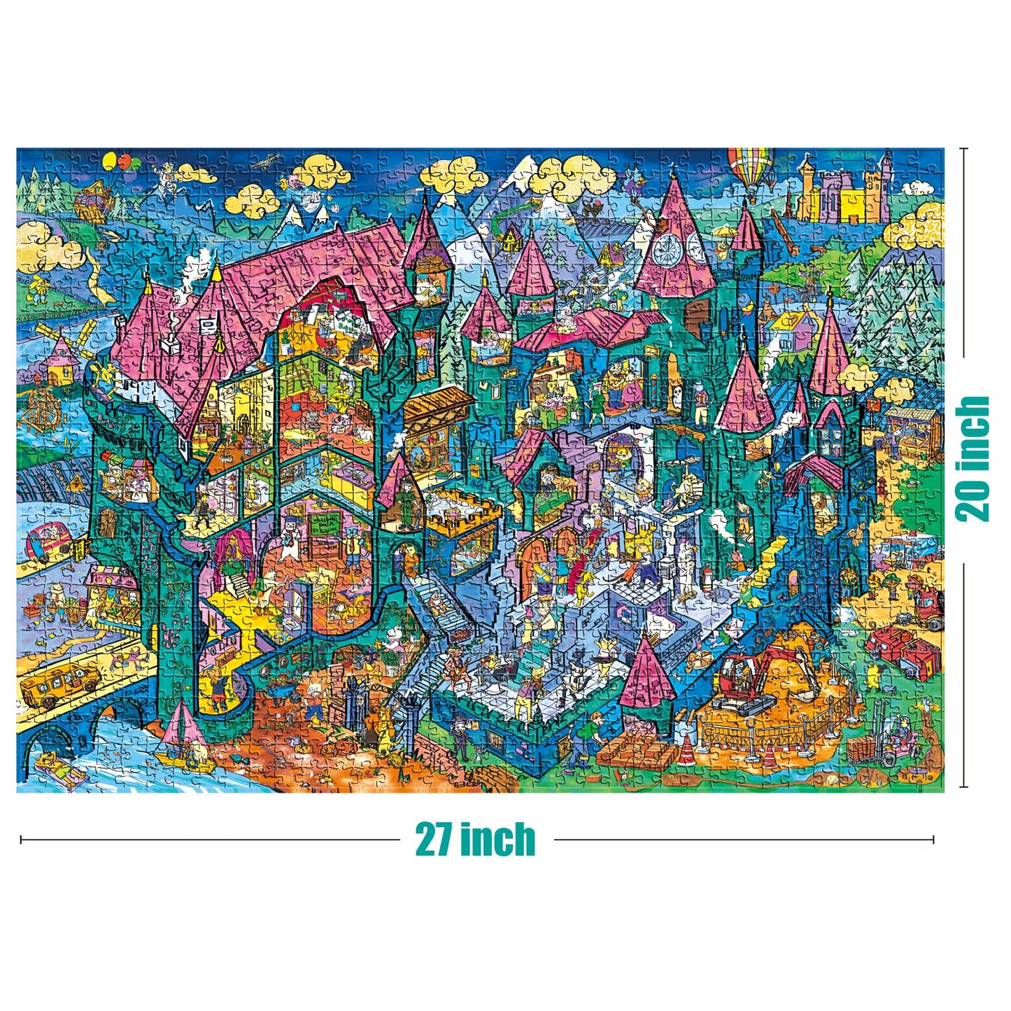 Antelope 2 In 1 1000 Piece Puzzle Bundle - Cat Castle - 1000 Piece Jigsaw Puzzle Bundle With Drive In Movie - 1000 Piece Jigsaw Puzzle