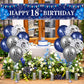 Blue 18Th Birthday Decorations For Boys Girls, Navy Blue Silver Happy 18Th Birthday Yard Banner And 18Th Birthday Balloons For 18Th Birthday Anniversary Party Supplies, Eighteen Year Old Party Decorations