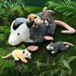 Hollowfly 5 Pcs Stuffed Opossum Mommy Possum Plush With 4 Baby Opossums Stuffed Toy On Her Back, Magnetic Attraction Cotton Plus
