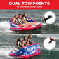 AIRHEAD Super Mable 3-Person Towable Tube - Inflatable Nylon Boat Tube, Stars & Stripes Pattern, 16 Handles, Cushioned Walls