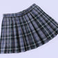 Women`S High Waisted Plaid Short A Line Skirts Costumes (M, Light Blue Mixed Green)