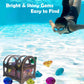 20Pcs Diving Gems Pool Toys - Colorful Diamond Treasure With Pirate Chest, Underwater Swim Training Gift For Kids, Summer Water
