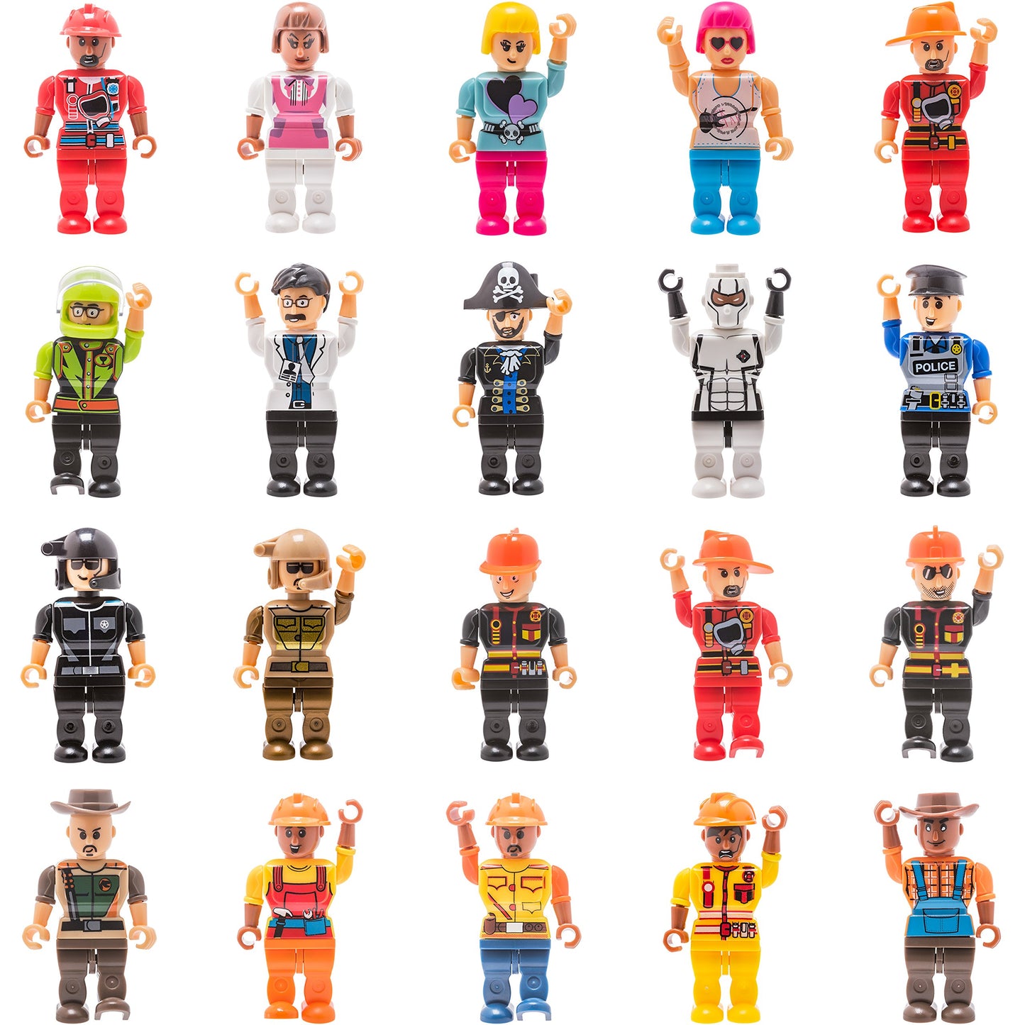 20 Mini Toy Figure Toys - Set For Christmas Stocking Stuffers, X-Mas Gifts For Kids, Assortment Of Boys And Girls Figurines For