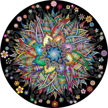 Bgraamiens Puzzle-Flower Whisper-1000 Pieces Round Puzzle Color Challenge Jigsaw Puzzles For Adults And Kids