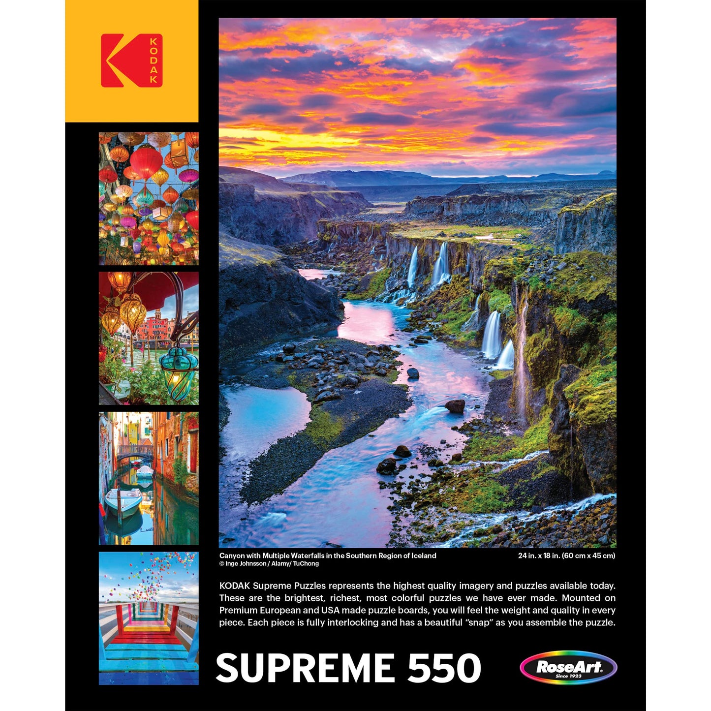 Roseart - Kodak Supreme Premium - Multiple Waterfalls - 550 Piece Jigsaw Puzzle For Adults