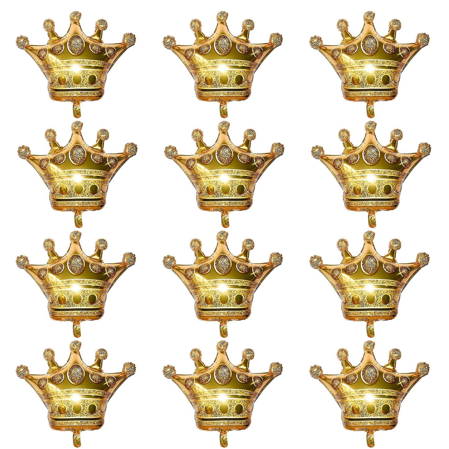 Myubwtf 24 Pieces 15 Inch Large Gold Crown Balloons, Giant Foil Cap Balloon, Aluminum Foil Helium Balloons For Birthday Wedding Party Decorations Anniversary Party Halloween Christmas (15-Inch)