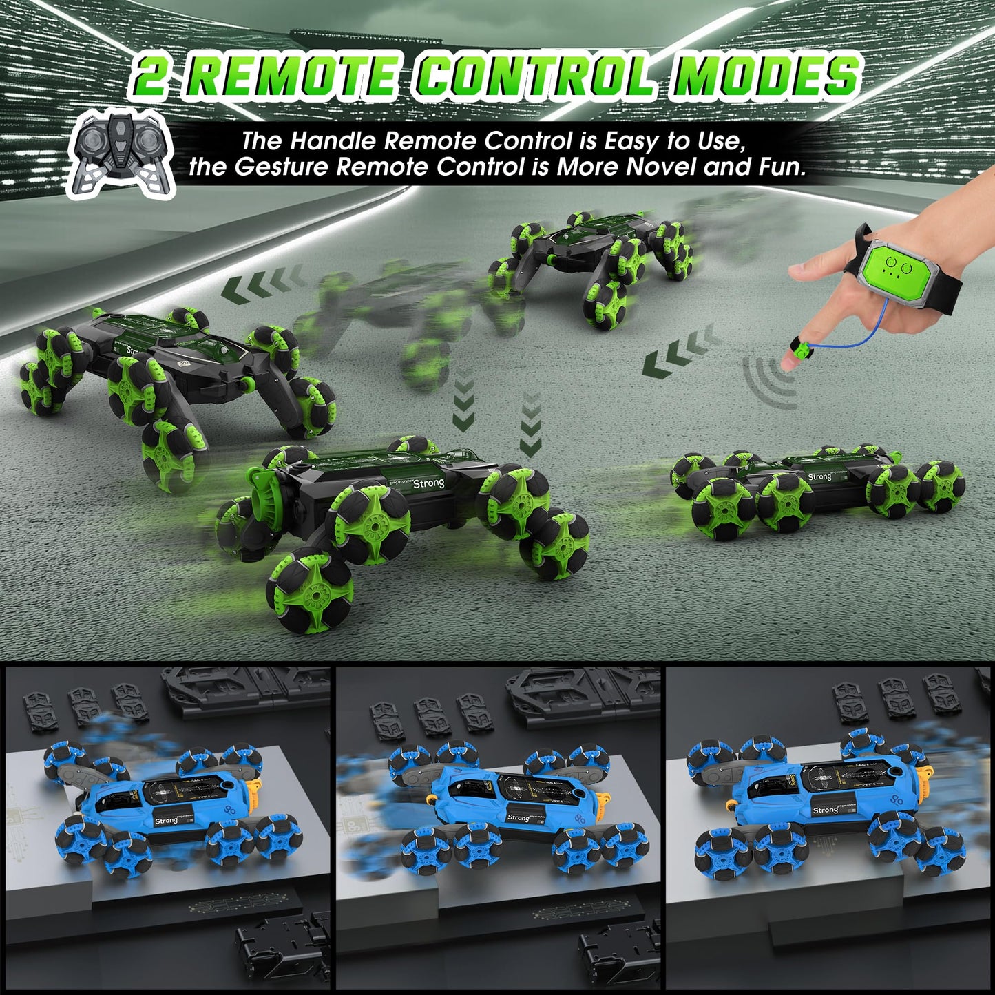 cossy 8WD Gesture Sensing Rc Stunt Car, 2 Modes Rc Cars, Drift Rc Stunt Car with Light & Music, 360 Degree Rotation, Rc Drift Ca
