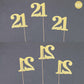 Gexolenu No 21, 10 Pack Double-Sided Gold Glitter 21St Birthday Centerpieces For Tables, Number 21 Birthday Table Toppers Party