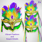 Lux Trends Set Of 2 Mardi Gras Masquerade Mask Feathers Venetian Carnival Mask For Carnival Halloween Cosplay Party For Women (F