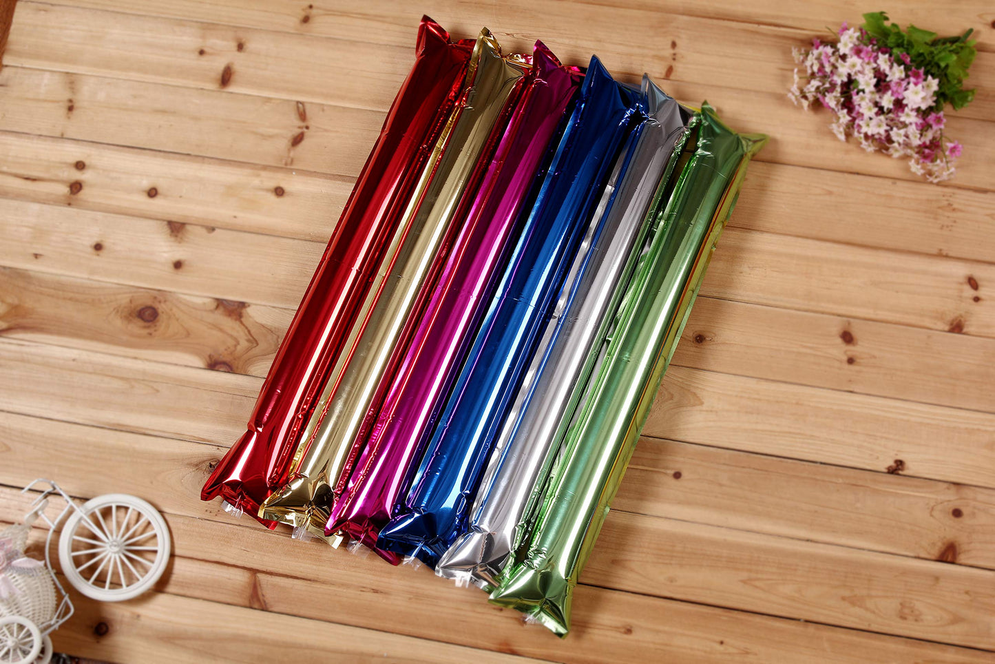 Hooshing 40Pcs Gold Bam Bam Thunder Sticks Cheerleading Plastic Clap Hands Outfit Inflatable Noisemakers For Cheering Basketball