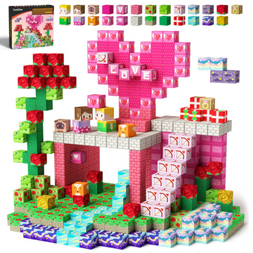 Gobidex 100Pcs Magnetic Blocks Princess Building Toys For Girls Age 3+, Game-Based Build Magwonder With Stem Magnet Construction Set, Sensory Gifts For Kids Birthday (1 Inch)