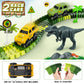 Dinosaur Tracks, 271 Pcs Create A Dinosaur World Road Race For Kids Boys Toys Flexible Train Tracks Set With 2 Cool Race Cars And 2 Dinosaur Toys For Age 3 4 5 6 7 8 Year & Up Old Boy Girls Best Gift