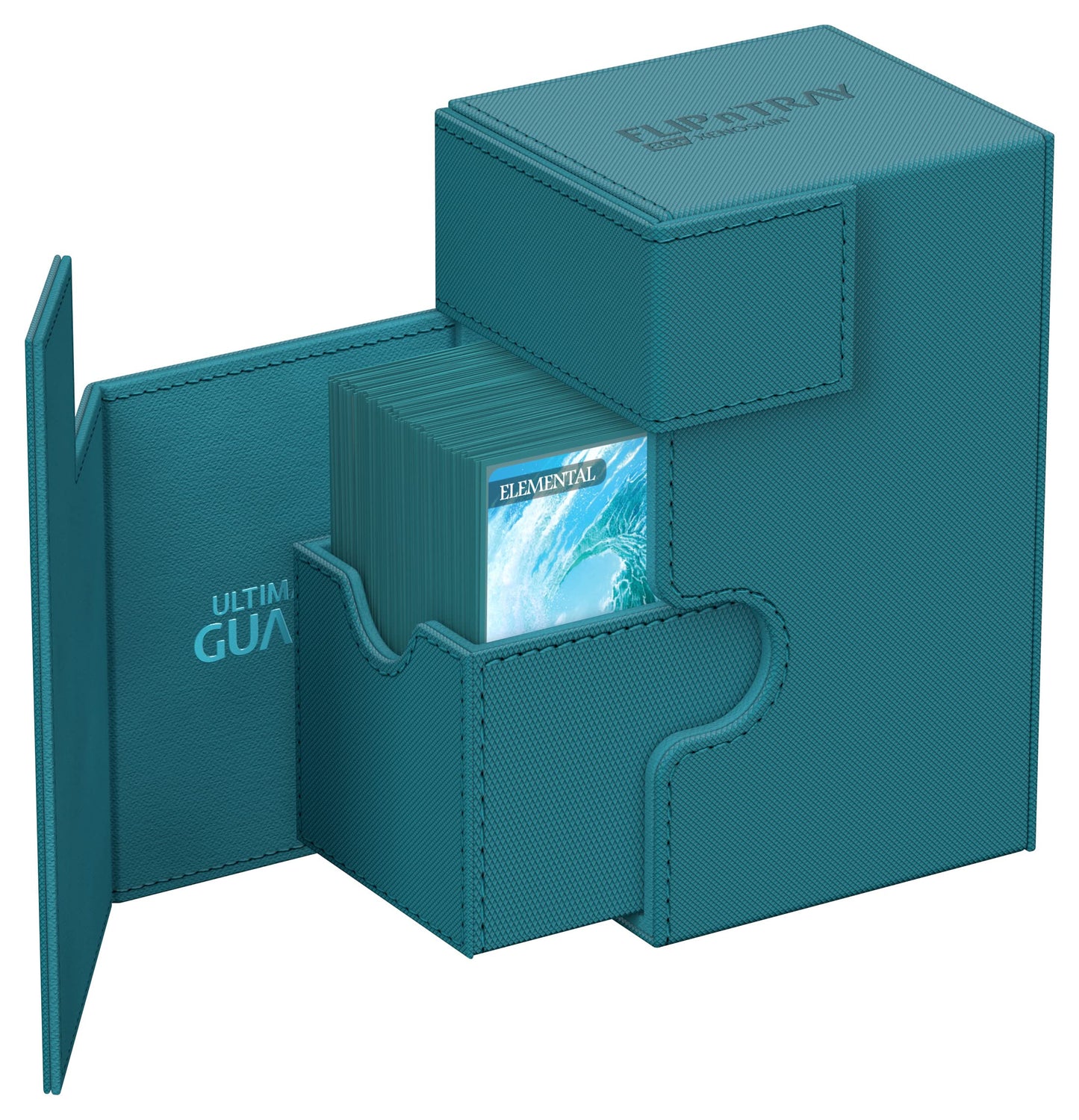 Ultimate Guard Flip'N'Tray 80+, Deck Case For 80 Double-Sleeved Tcg Cards + Dice Tray, Petrol, Independent Magnetic Closure & Microfiber Inner Lining