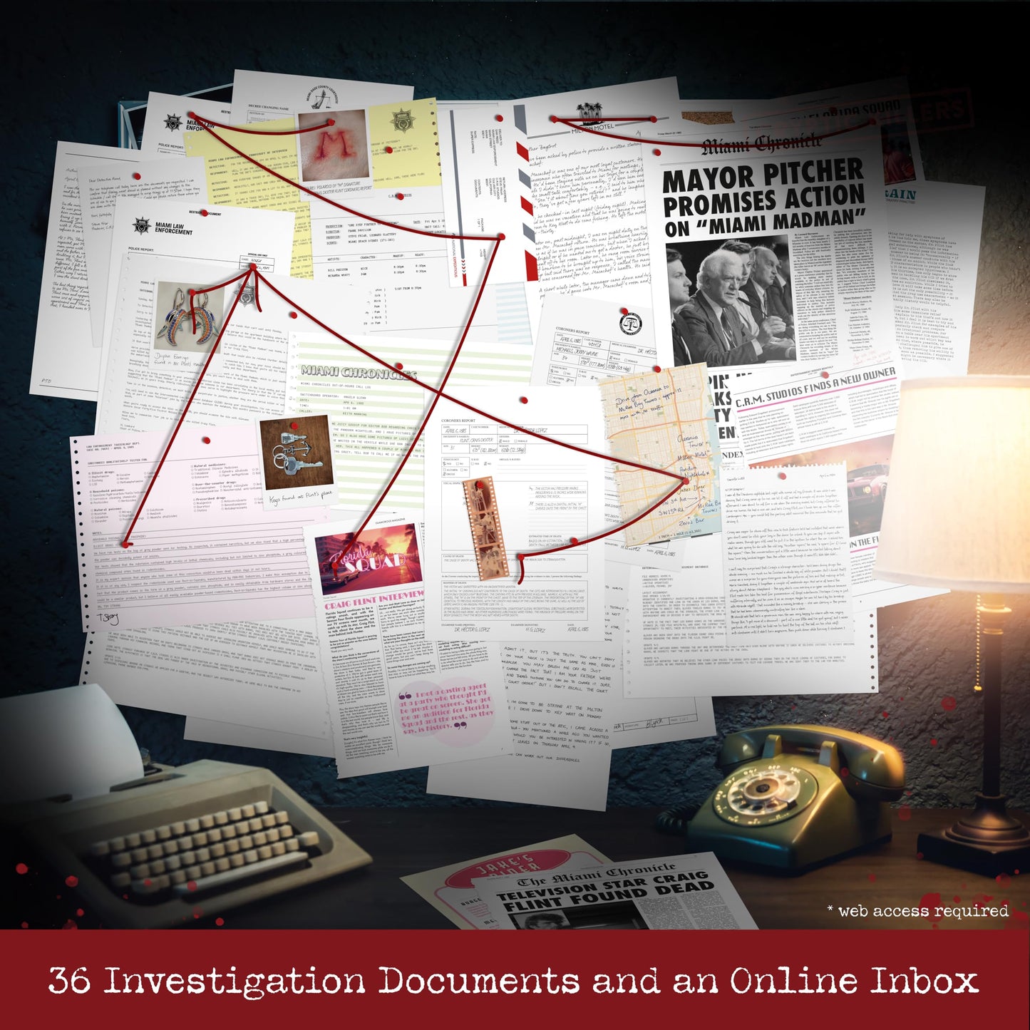 Unsolved Murder Mystery Game - Cold Case Files Investigation - Cryptic Killers - Detective Clues/Evidence - Solve The Crime - For Individuals, Date Nights & Party Groups - 'Murder In Miami'