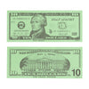 LEARNING ADVANTAGE Ten Dollar Play Bills - Set of 100 $10 Paper Bills - Designed and Sized Like Real US Currency - Teach Currenc