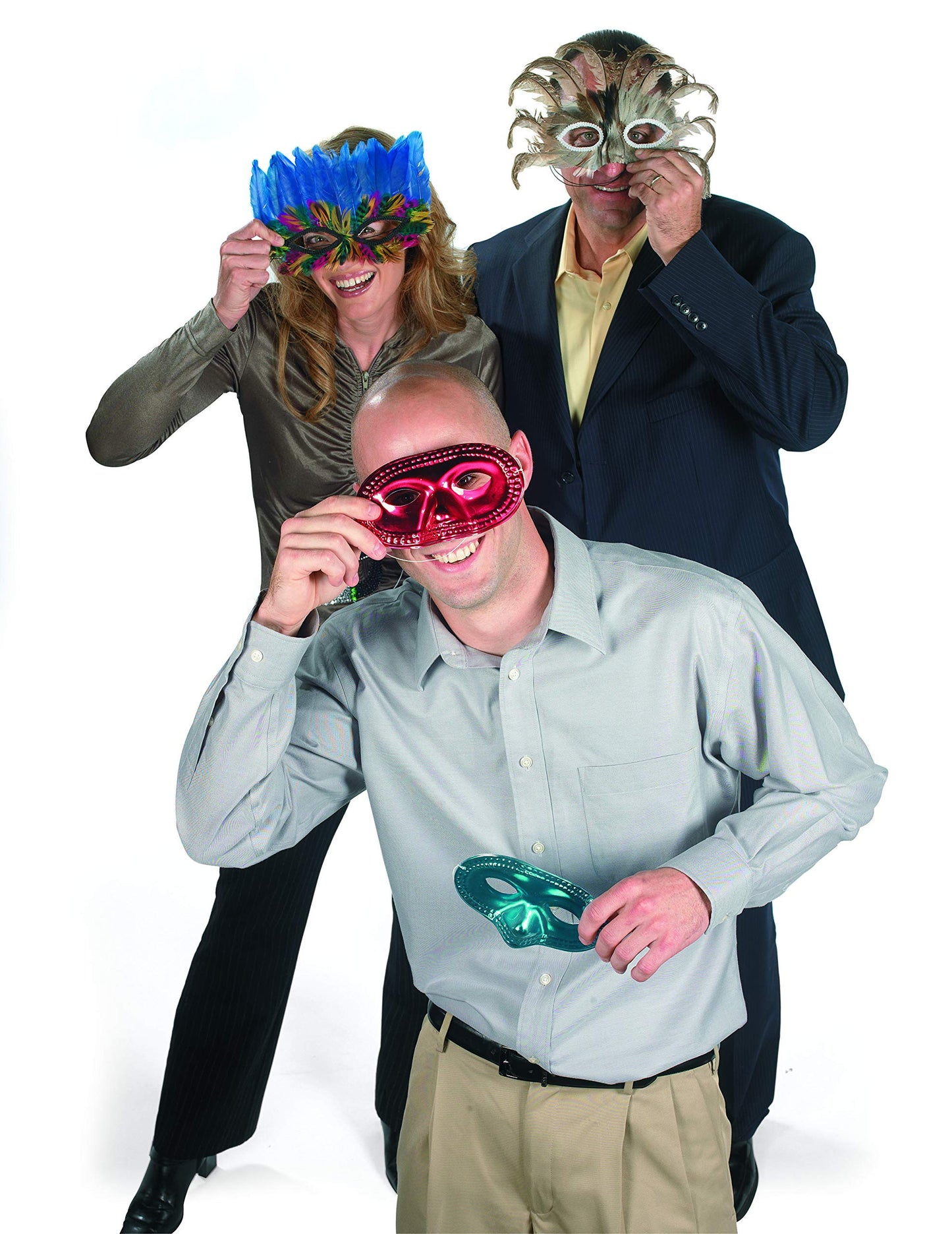 Metallic Half-Masks (24 pieces)-Masquerade Masks, Mardi Gras, Party Supplies