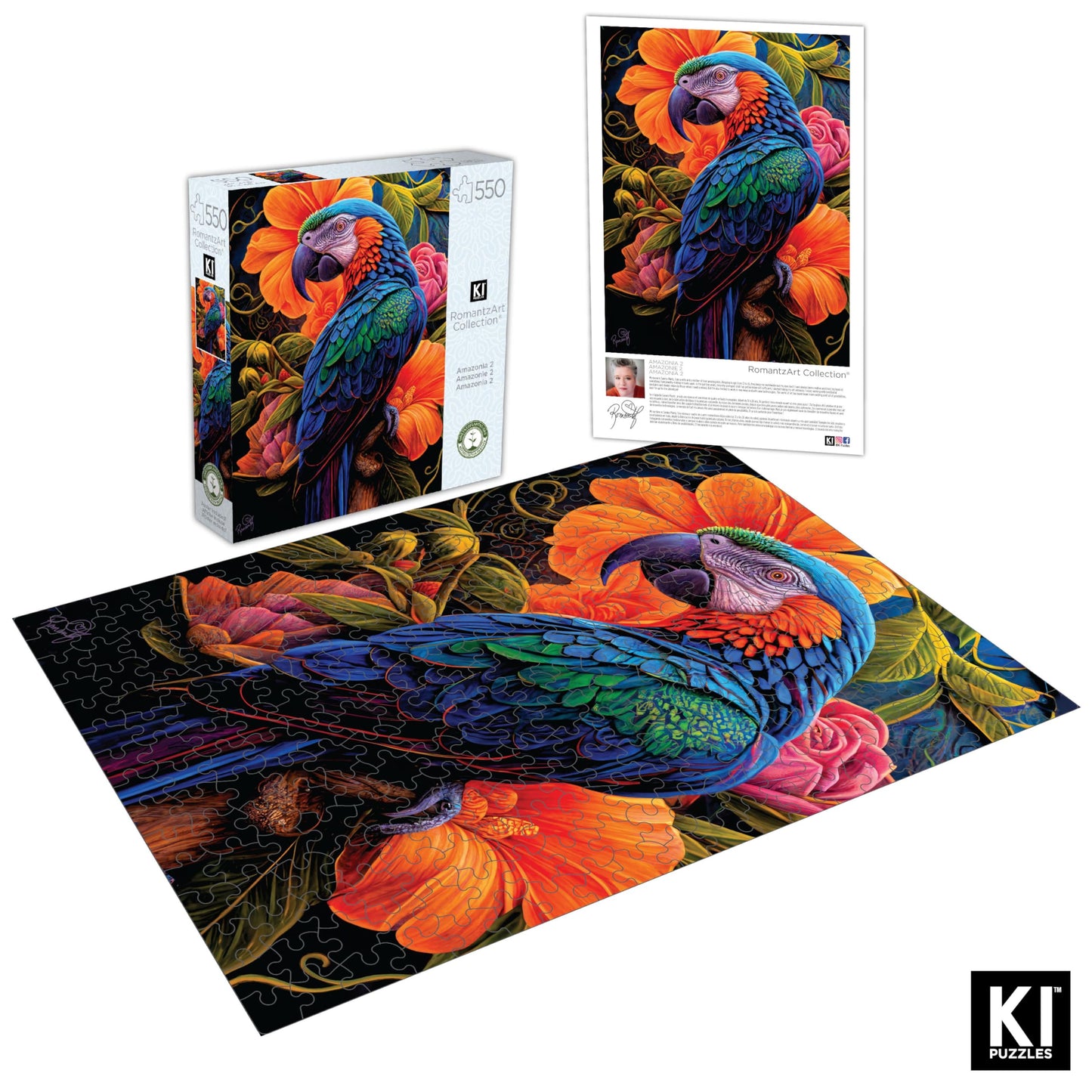 550 Piece Puzzle for Teens and mature-themeds - Hard  Difficult  Challenging Jigsaw - large online retaileria II by RomantzArt - Bird Puzzle - 24x18 Inches