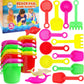 The Dreidel Company Mini Beach Day Playsets (Pack of 12) 3.25'' Sand Bucket Play Set Box Includes, Pail, Shovel, Rake, Sifter Sc