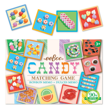Eeboo: Candy Memory And Matching Little Game, Sharpens Recognition, Concentration And Memory Skills, For Ages 3 And Up, Provides Interaction Between Child And Parent