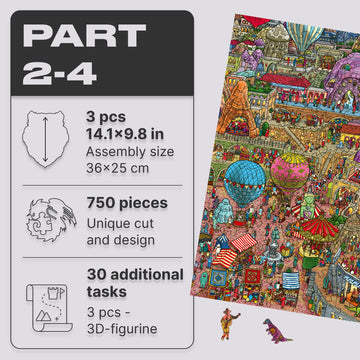 Unidragon Original + Ic4 Design Wooden Jigsaw Puzzle For Adults And Kids, Puzzle Board Game, Quezzle Amazing Cappadocia, Part 2-4, 750 Pieces, Beautiful Gift Package,