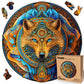 Wolf Enchantment - 200 Piece Wooden Puzzles for mature-themeds - 12 x 11.8 in - Extra-Thick 5 mm Wood Puzzle  Hand-Shaped Pieces  Round Mosaic Design - enhanced Gift for Puzzle Lovers by LEOGOR