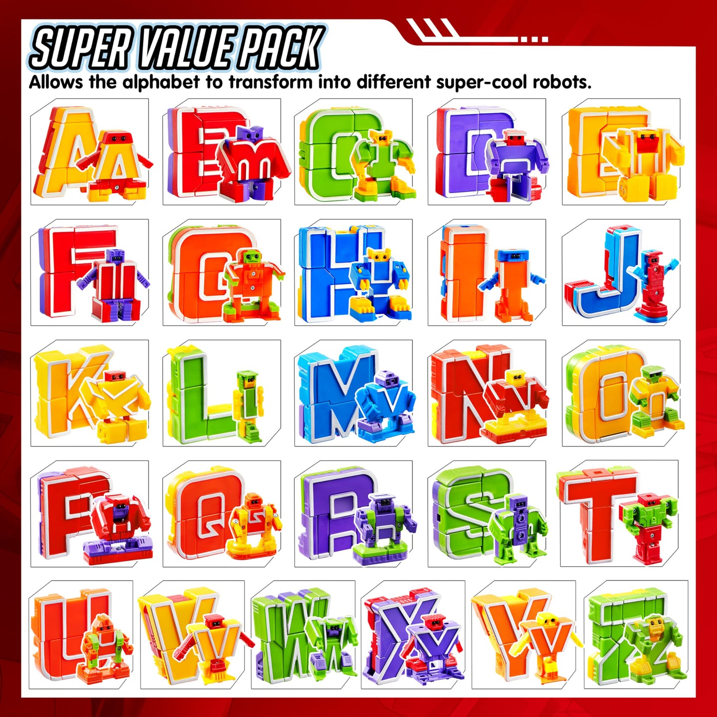 Joyin Alphabet Robots Toys For Kids, Abc Learning Toys, Alphabots, Letters, Toddlers Education Toy, Carnival Prizes, Christmas Toys, Treasure Box And Prize For Classroom